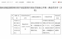 宁波金融监管局出手 3家银行被罚